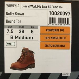 Steal Toe, slip resistant work boots.